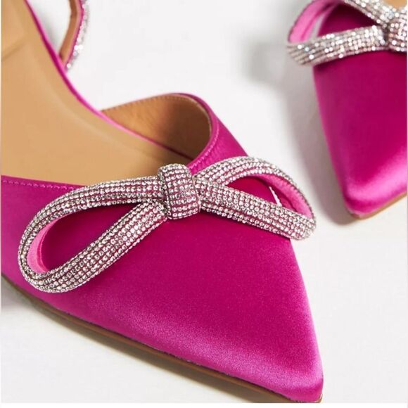 Bibi Lou x Anthropologie Pink Flats with Bow size 8 - Picture 4 of 16